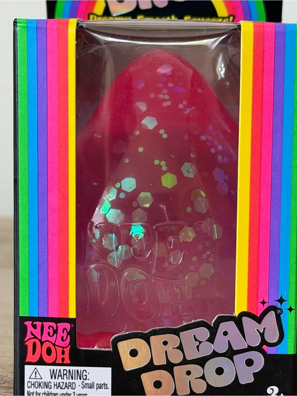 NWT Authentic NeeDoh Dream Drop - pink glitter Viral Squishy Fidget Toy